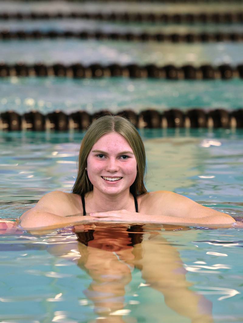 DeKalb-Sycamore co-op swimmer Molly Allison Wednesday, Dec. 6, 2023, at the Huntley Middle School pool in DeKalb. Allison is the Daily Chronicle Girls Swimmer of the Year.