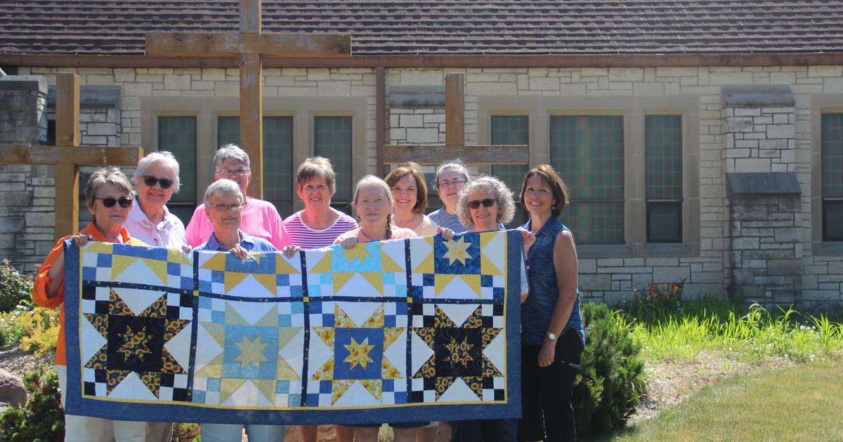 Quilts for Ukraine created by Thursday Morning Quilters of Streator