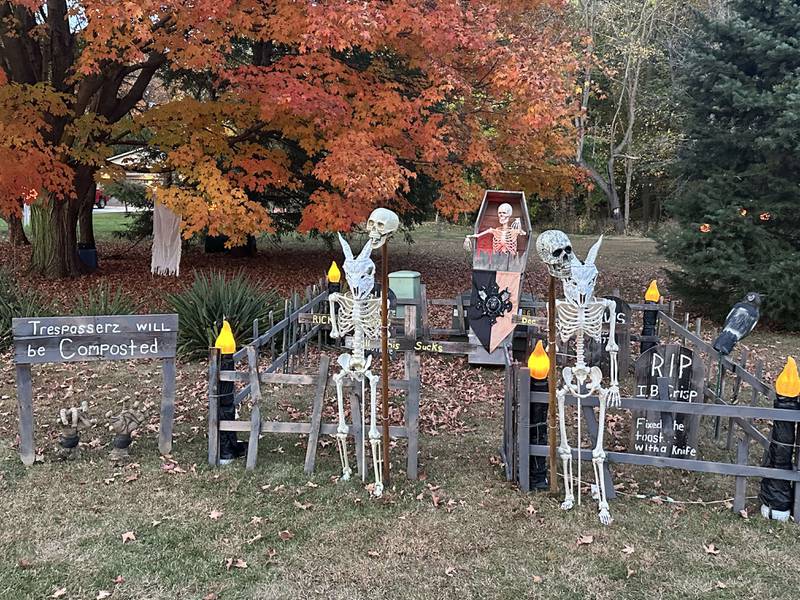 This Halloween display can be seen in the 1900 block of Deerfield Road on Sunday, Oct. 20, 2024 in Princeton.