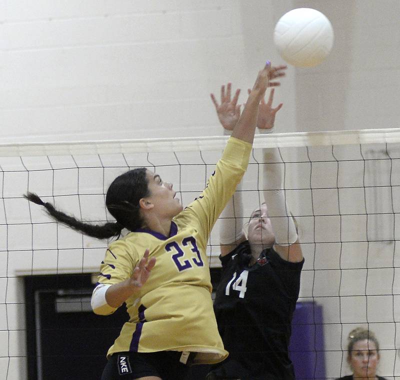 Serena’s Paisley Twait gets shot past Hall’s Taylor Coutts first game against Thursday at Serena.