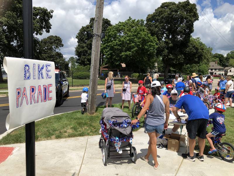 About 45 children, along with their parents, lined up starting at 11:30 a.m. Saturday, July 6, 2024, for the annual Decorated Kids Bike Parade.