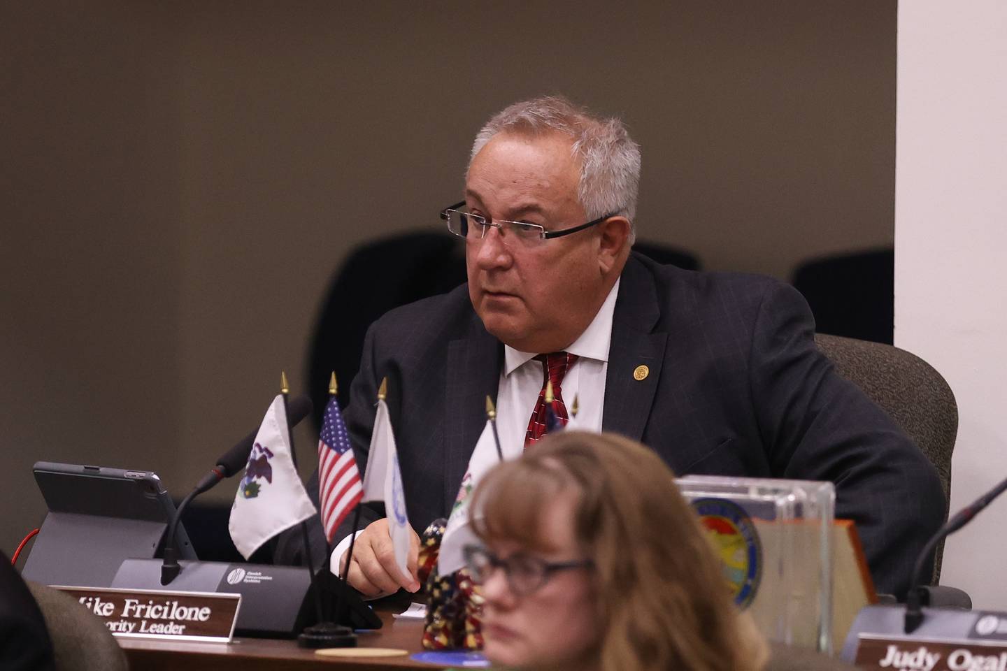 Mike Fricilone at the Will County board meeting at the Will County Office Building. Thursday, Mar. 17, 2022, in Joliet.
