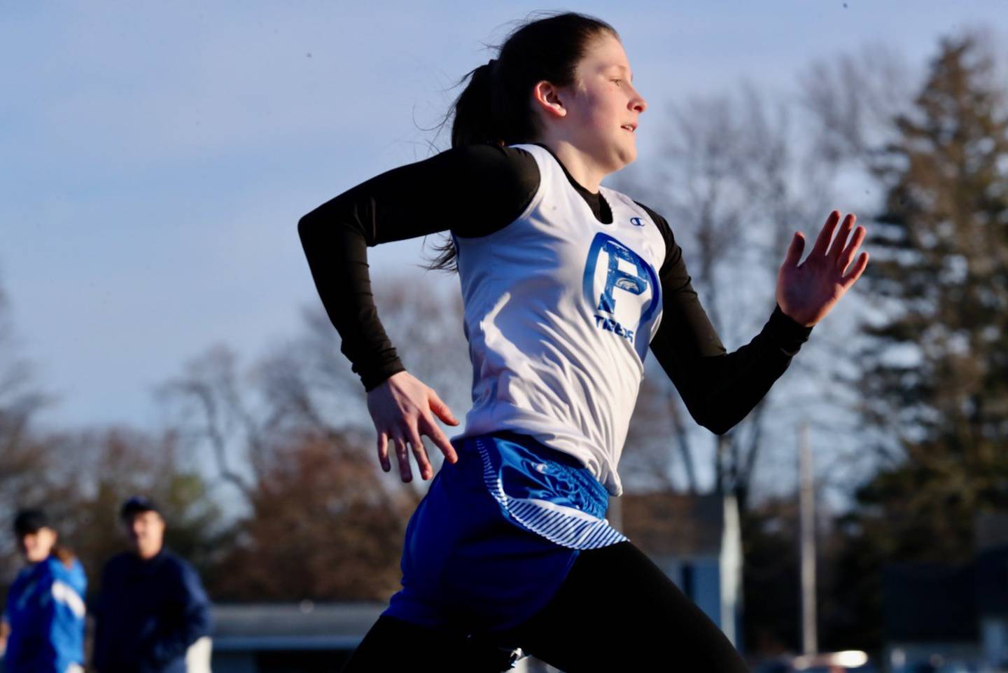 Princeton's Camryn Driscoll runs in Thursday's Howard-Monier Girls Invitational at Princeton.