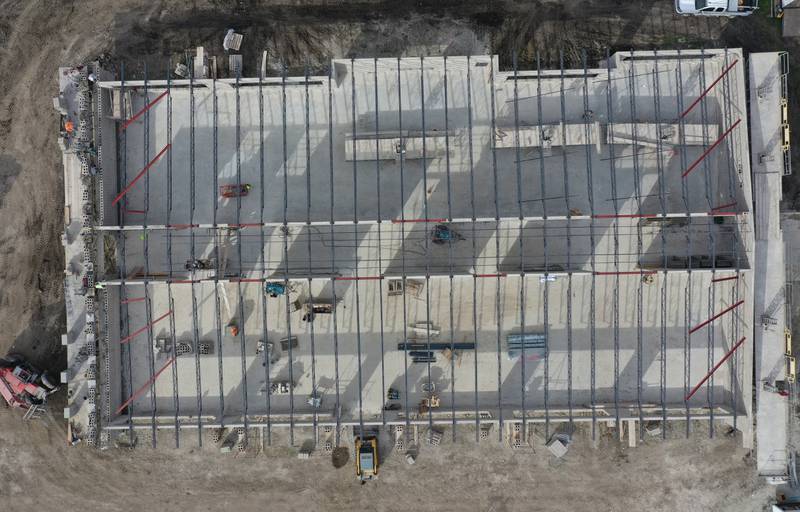 Crews with Vissering Construction build a 14,000 square-foot addition to the west side of Northwest School on Tuesday, Nov. 7, 2023 in La Salle. The addition will hold eight new classrooms including early childhood and kindergarten. The district was awarded $3.2 million State of Illinois as part of the Early Childhood Construction Grant program. The grant program is part of Governor JB Pritzker's Rebuild Illinois capital plan. Vissering Construction and BCA Architects in Ottawa are the contractors working at the site. The new addition is scheduled to be completed for the 2024-2025 school year.