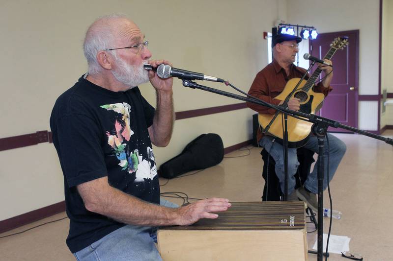 Larry Sell, of Lake Villa and Bill Liggett, of Island Lake, as the Ruddy Nickel Acoustic Duo, perform their original songs during the Live 4 Life’s 9th Annual Day of Hope at the Community Center on September 17th in Fox Lake.
Photo by Candace H. Johnson for Shaw Local News Network