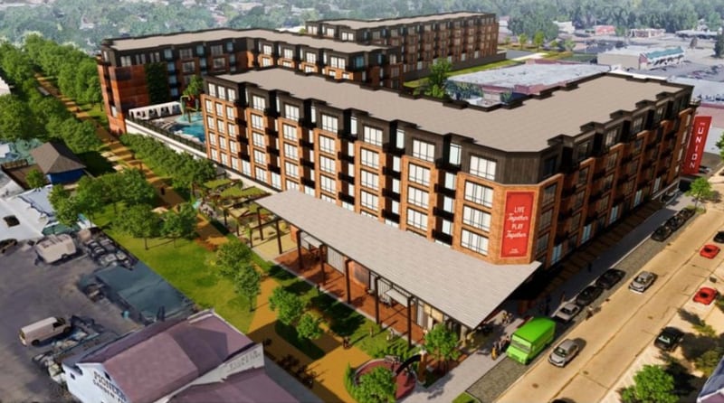 Villa Park is considering a proposed mixed-used housing and retail development at 100-110 S. Villa Ave., plus a proposed senior living center on the eastern portion of Lions Park. (Courtesy of Catalyst Partners)