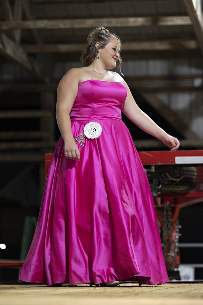 Brooklyn King, 13, competes in the Ogle County Junior Miss pageant Thursday, July 30, 2025, at the Ogle County Fairgrounds.