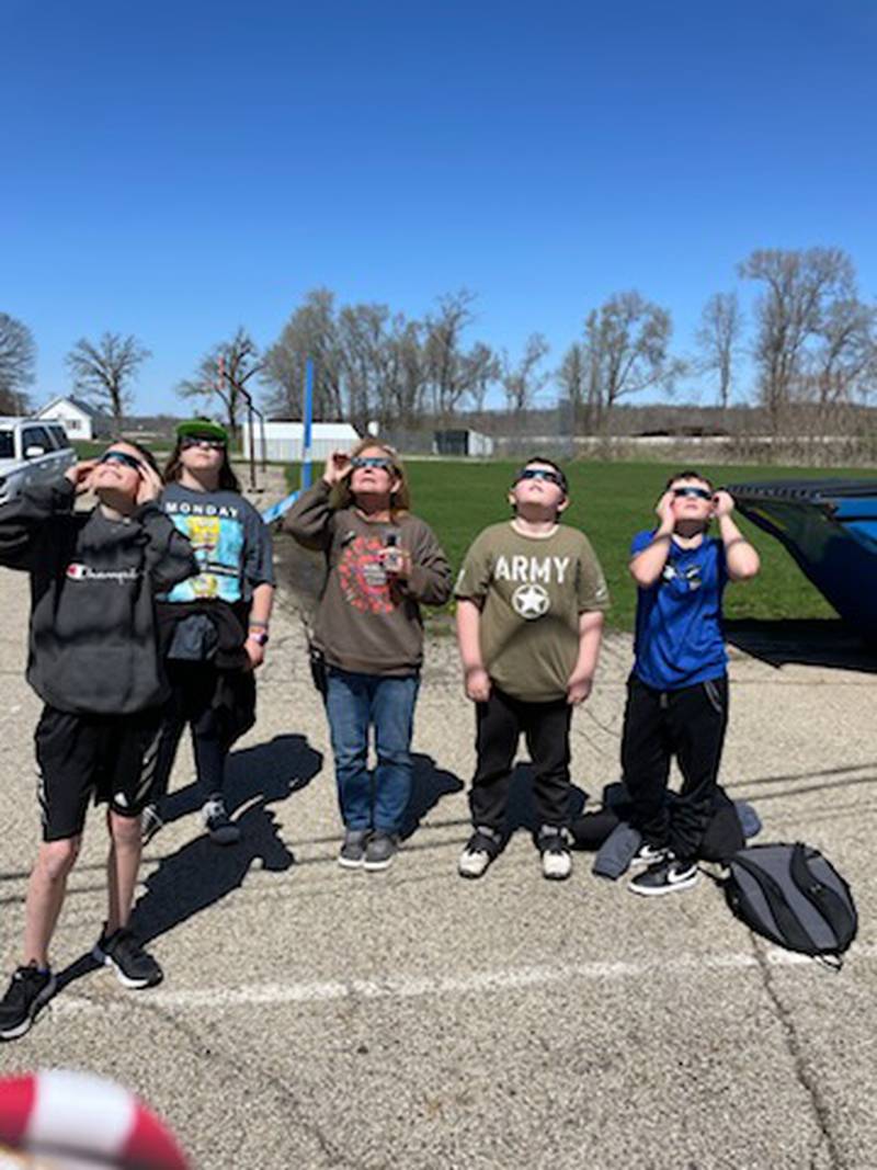 The students at BEST School in Tiskilwa took some time on Monday, April 8, 2024, to watch the eclipse.