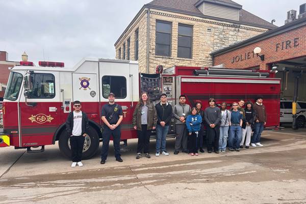 Joliet Central students receive first aid training from Joliet Fire Department