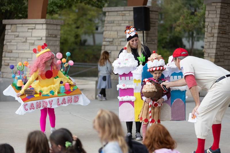 (From left) Brooklyn Fletcher, 8, and Calvin Fletcher, 4, of Aurora, pose for the costume contest at BatFest on Saturday, Oct. 25, 2025, in Batavia.