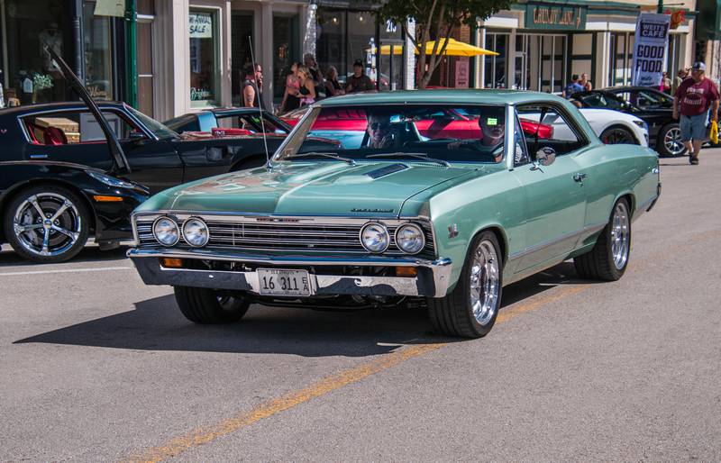 A 1966 Chevy Chevelle at the Morris Cruise Night on Saturday.