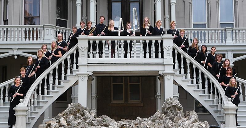 The Illinois Valley Flute Ensemble under the direction of Sue Gillio will present “A Kaleidoscope of Color” concert 7 p.m. Saturday, April 23, at Zion United Church of Christ, 1521 Sixth St., Peru. They are posed here in front of the Hegeler Carus Mansion in La Salle.