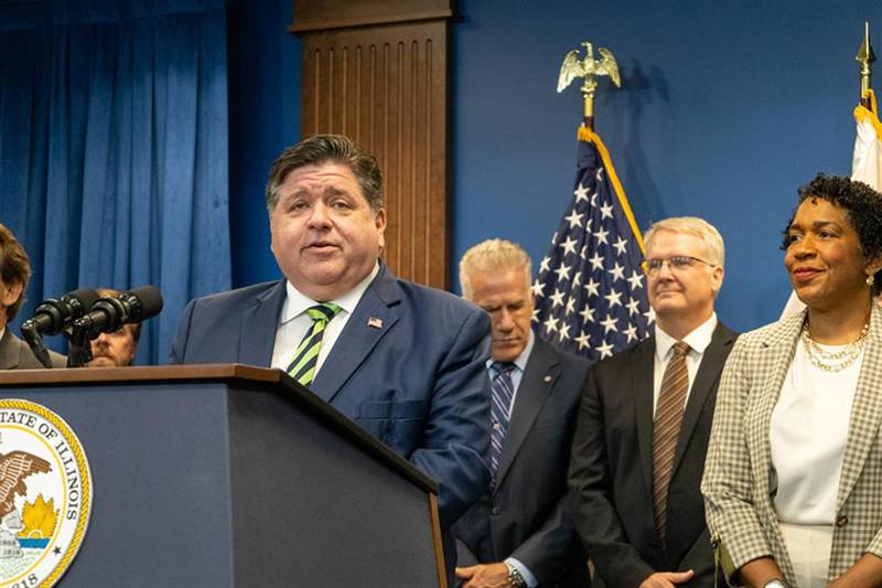 Gov. JB Pritzker discusses a package of legislation aimed at economic development, notably setting up tax incentive programs for the quantum technology industry, before signing the bill into law.