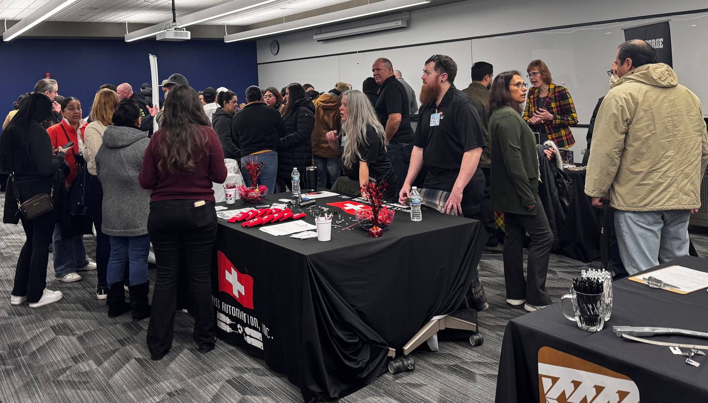 A job fair held Wednesday, Feb. 25, 2026, at the McHenry Community College's Woodstock Catalyst Campus was just for the nearly 400 people who recently lost their jobs with the closure of McHenry's Brake Parts Inc.