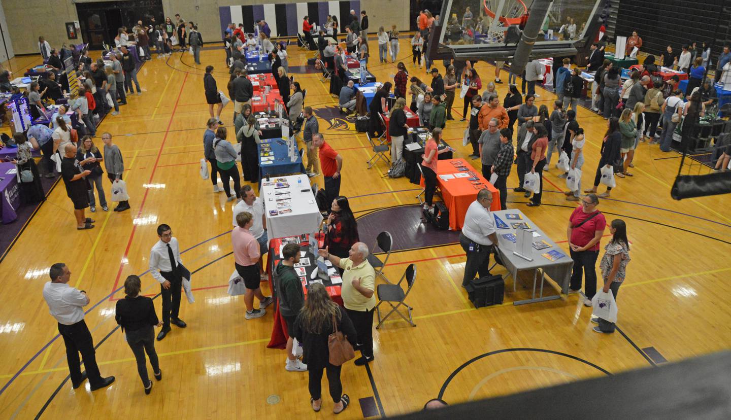 Hundreds packed Illinois Valley Community College’s gym Wednesday for the 51st College and Career Night, which connected students and parents with recruitment representatives from 40 universities throughout the Midwest and beyond.