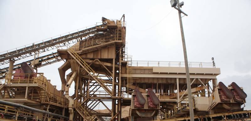 The Lafarge conveyer belt that moves the sand and gravel from one part of the site to another is seen here near Blackberry Township.