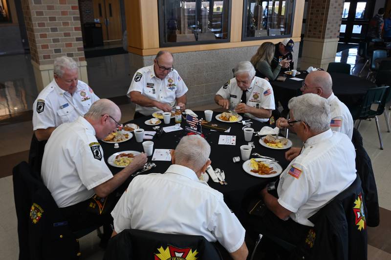 Veterans share breakfast at Coal City High School for the annual Veterans Day breakfast.