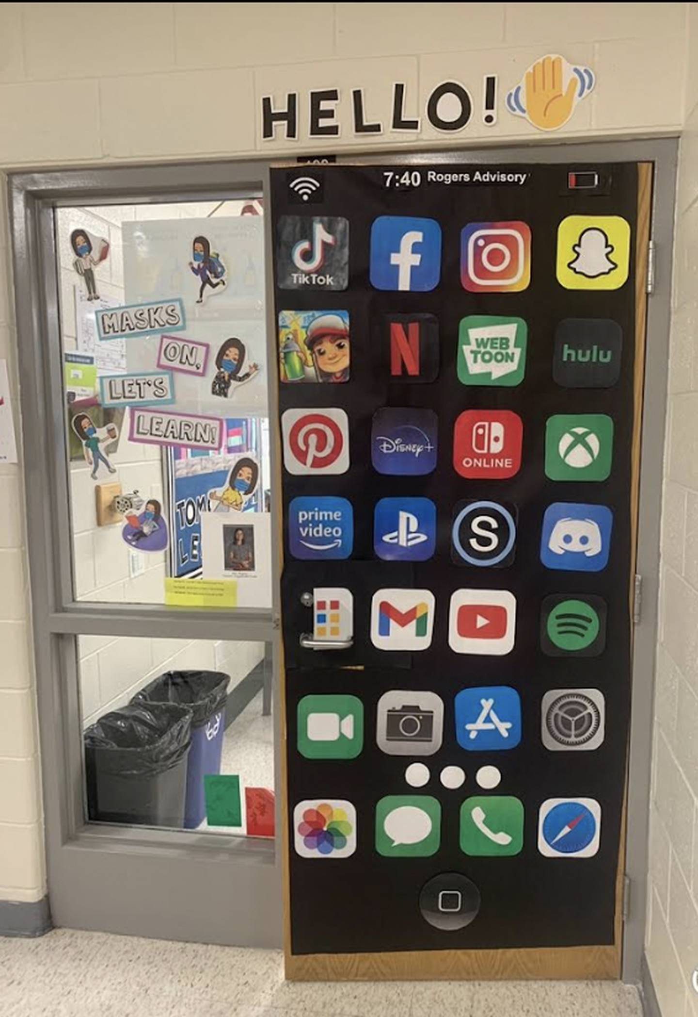 The door to Delaney Rogers' classroom at Plano middle school. (Photo Provided)