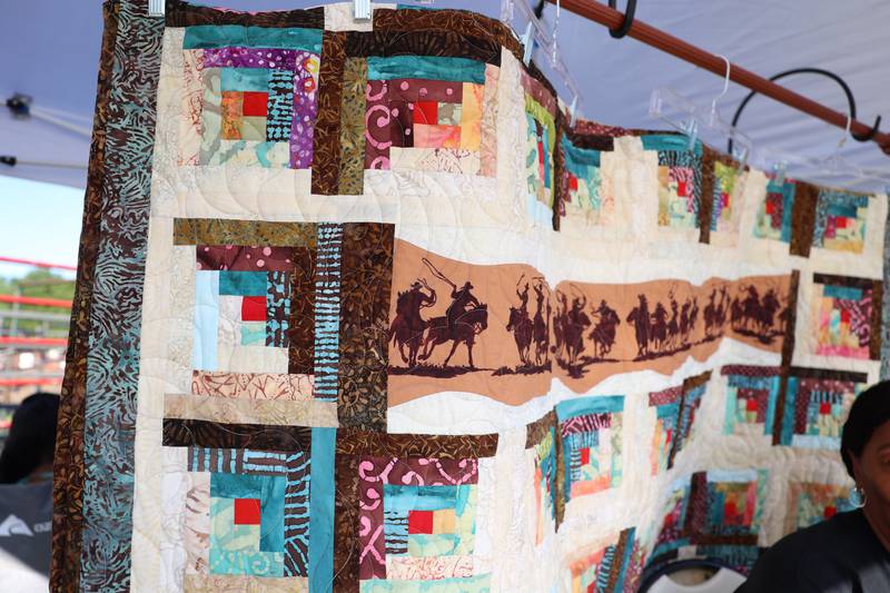 A quilt made by Nina Latting for the the 50th Pembroke Rodeo is offered in a raffle fundraiser on Sunday, May 24, 2026. Proceeds were donated to benefit sickle cell anemia research and treatment.