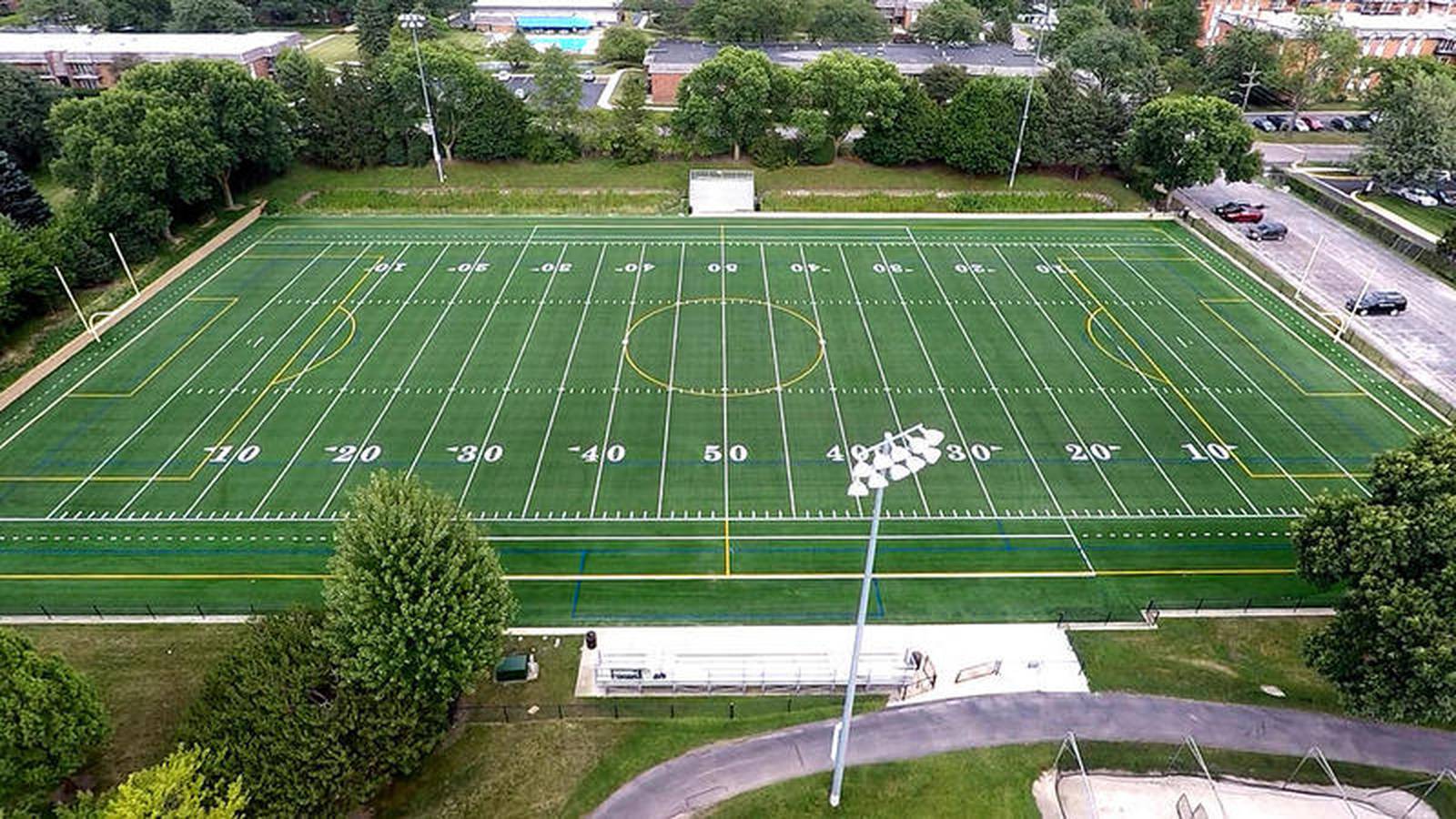 New synthetic turf installed at Doerhoefer Park in Downers Grove Shaw