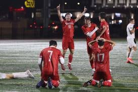 Austen Szurgot’s goal with 1:12 left sends Hinsdale Central to state with 2-1 win over Lockport