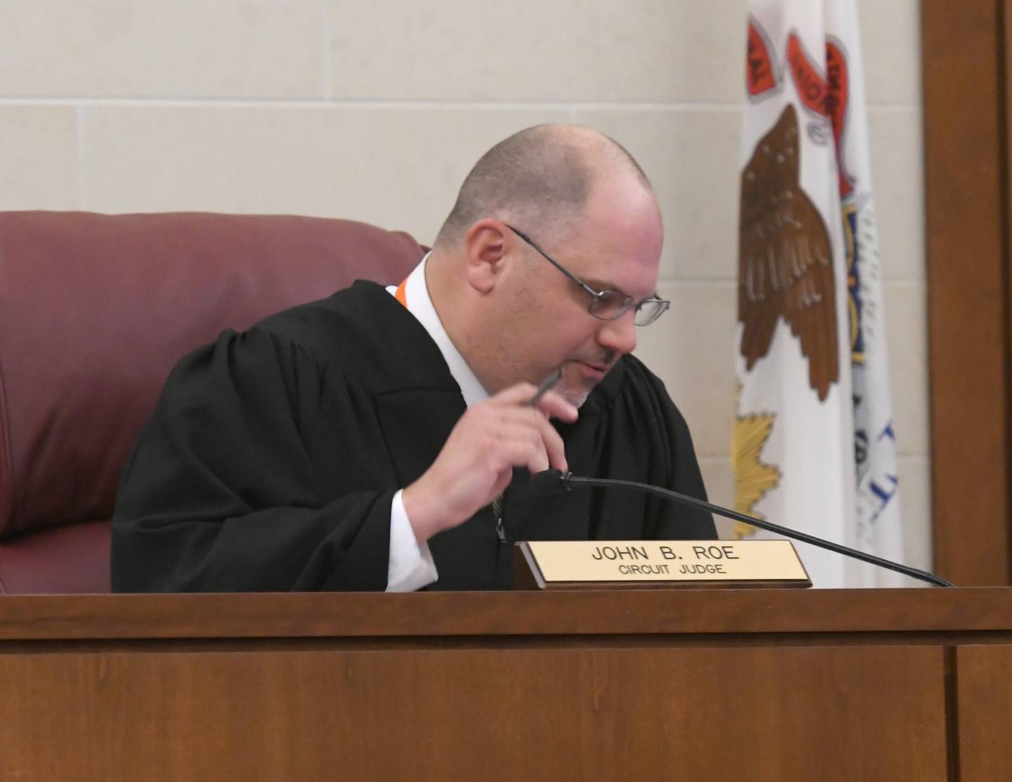 Judge John B. Roe was makes a ruling in the Duane Meyer pretial hearing on Oct. 27.
