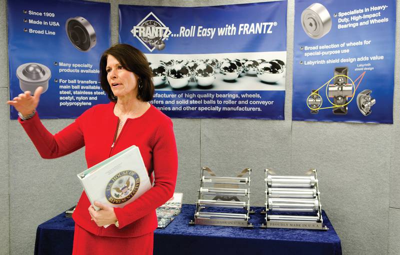 2016 FILE: Congresswoman Cheri Bustos visits Frantz manufacturing in Sterling.
