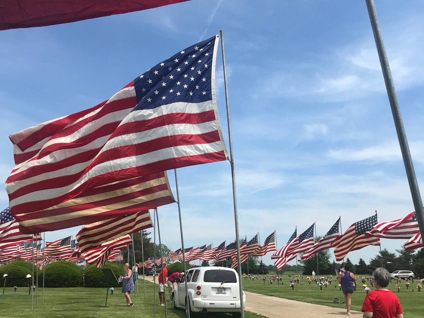 Of the 469 flags flown in Spring Valley's "Avenue of Flags," commemorating veterans interred at Valley Memorial Park, 13 were killed in action: 12 in World War II and one in Korea.