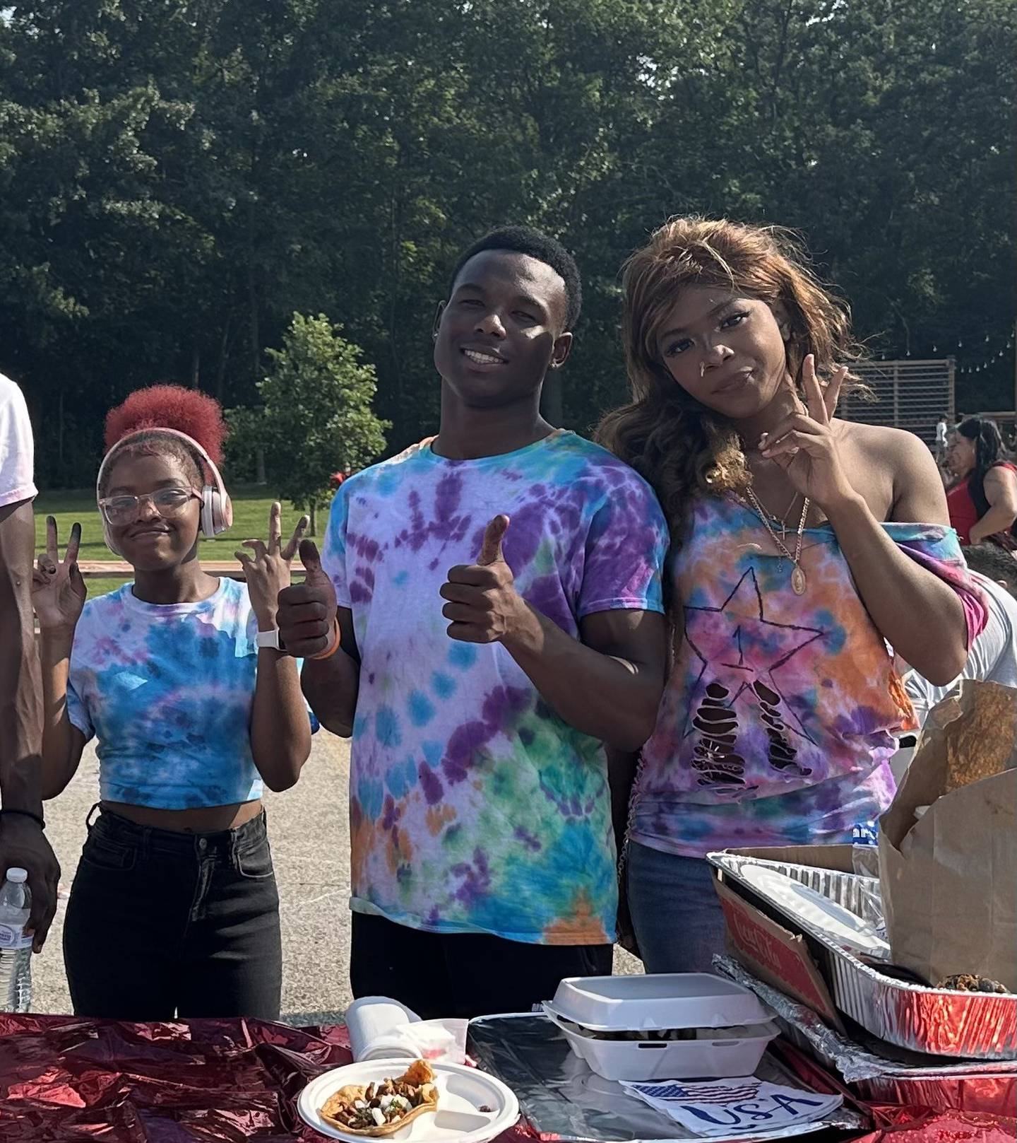 As Avon Township interns this summer, Rashad Smith, 18, a recent graduate of Grayslake Central High School, and De’Sire Samuel. 17, a senior at Round Beach High School, helped organize a Tacos & Tie-Dye event.