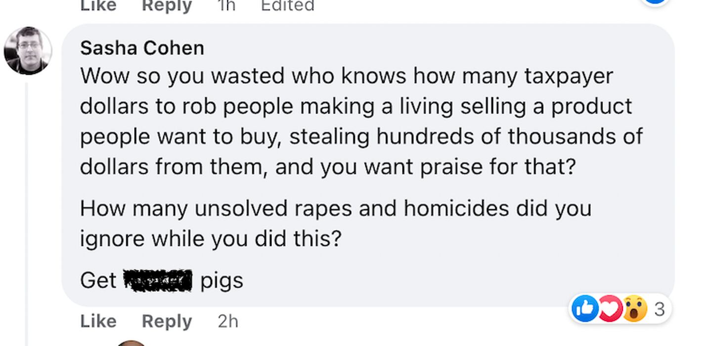 On a Thursday, July 21, 2022 DeKalb Police Department Facebook post announcing recent arrests related to one of the largest drug and weapons seizures in department history, DeKalb City Clerk Sasha Cohen criticized the department in a post, writing “Get [expletive] pigs.” Cohen's comments came under fire by several online, though the clerk told the Daily Chronicle he stands by them.