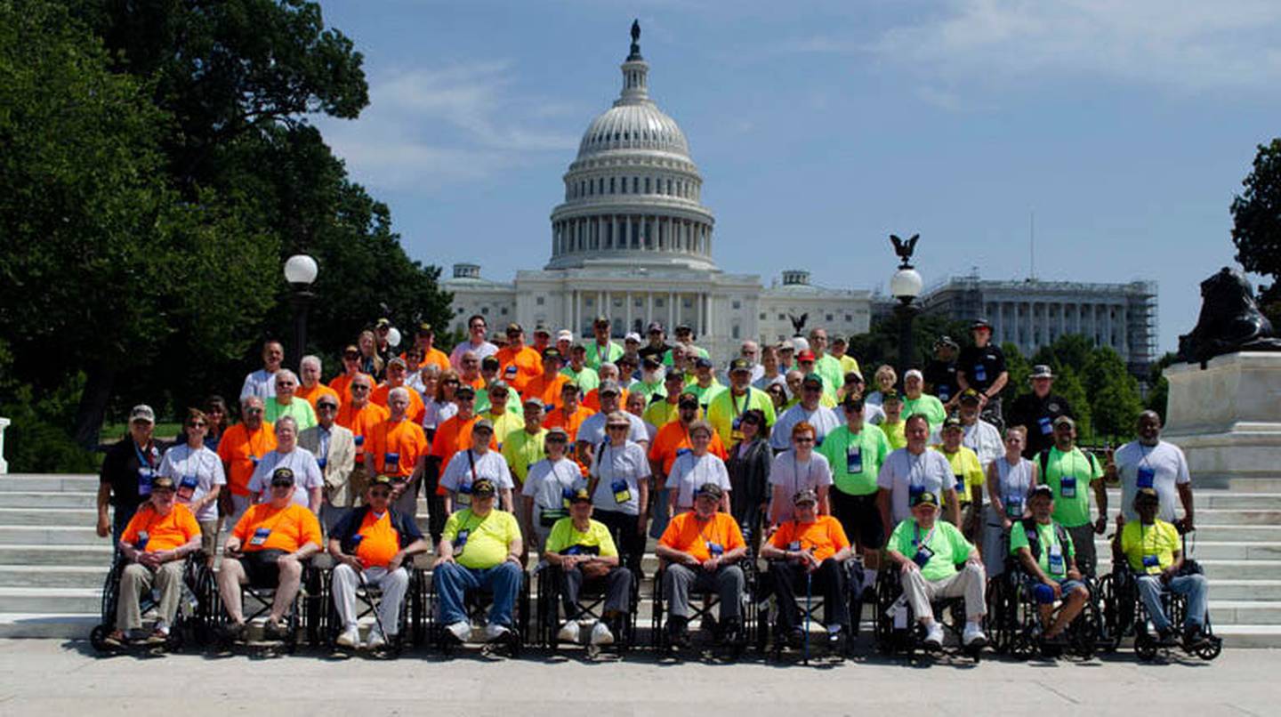 Veterans and organizers at the U.S. Capitol in 2019, the last time an Honor Flight from the local chapter was undertaken, officials said.