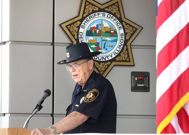 DeKalb County Sheriff Roger Scott speaks Thursday during a ceremony opening the expansion of the DeKalb County Jail in Sycamore.