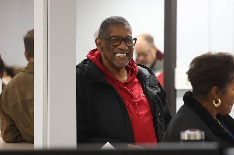 Herbert Brooks Jr. waits in line to file his petition for the 2024 county elections at the Will County Building in downtown Joliet on Monday, Nov. 27, 2023.