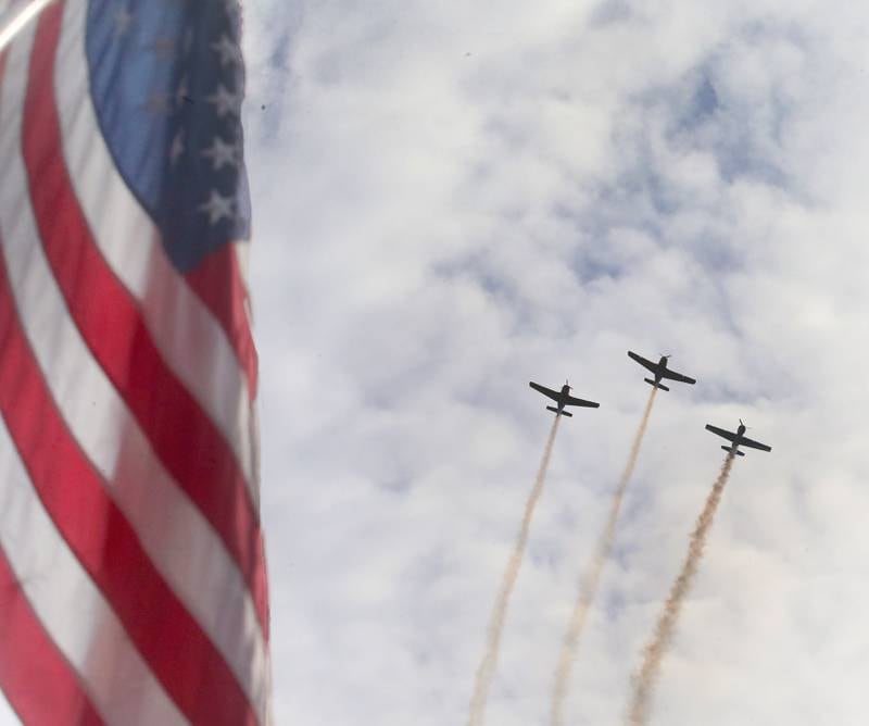 Lima Lima planes fly during the 16th annual Utica Veterans Parade and Air Show on Sunday Nov. 5, 2023 downtown Utica.