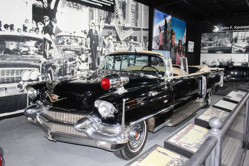 The 1956 Cadillac secret service limousine that drove behind John F. Kennedy when he was assassinated on Nov. 22, 1963 in Dallas is one of the highlights among exhibits at Historic Auto Attractions in Roscoe.