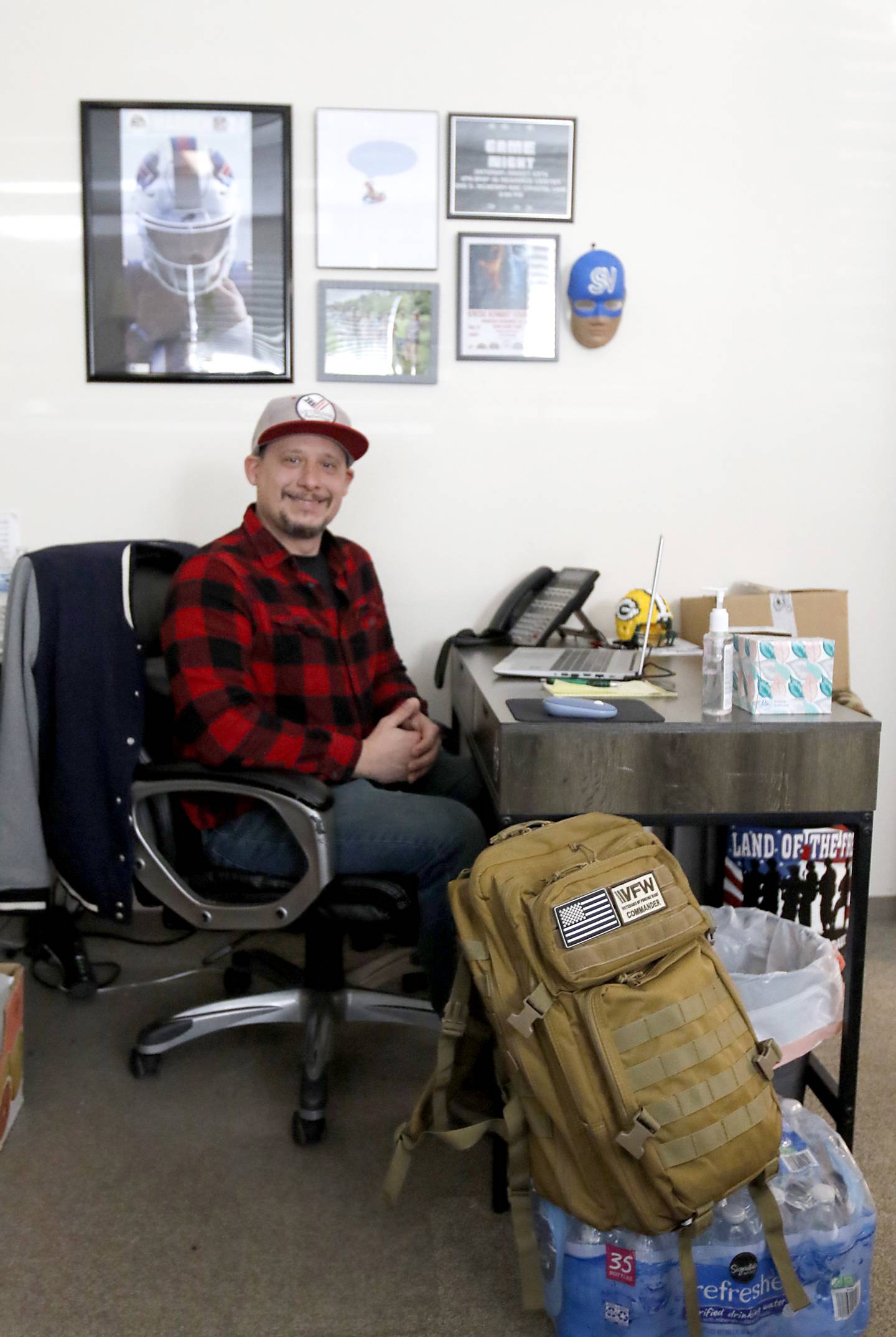 U.S. Army veteran Josh Deron at theVeterans Patch to Hope office on Thursday, Oct. 17, 2024, in Crystal Lake. Deron helps facilitate a game night and other events for veterans.