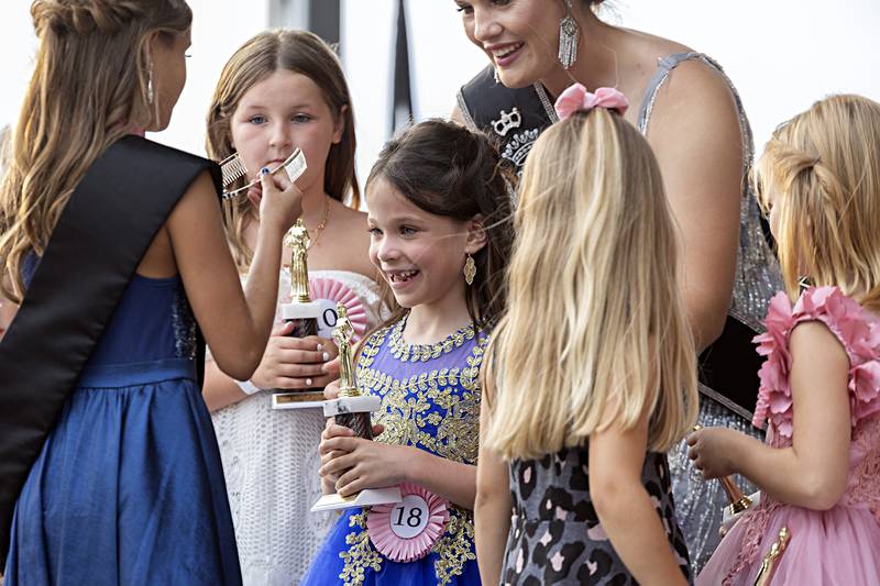 Quinn Haggen is crowned winner Wednesday August 2, 2023 of the Little Miss Ogle County contest.