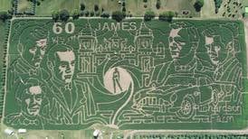 This year’s corn maze at Richardson Farm in Spring Grove celebrates 60 years of James Bond
