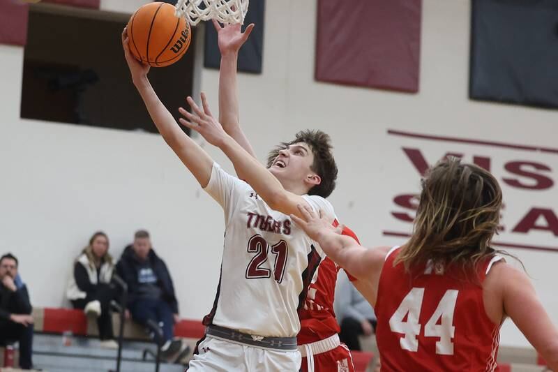 Plainfield North’s Joseph Charbonneau lays in a shot against Naperville Central on Wednesday, Jan 22, 2025 in Plainfield.