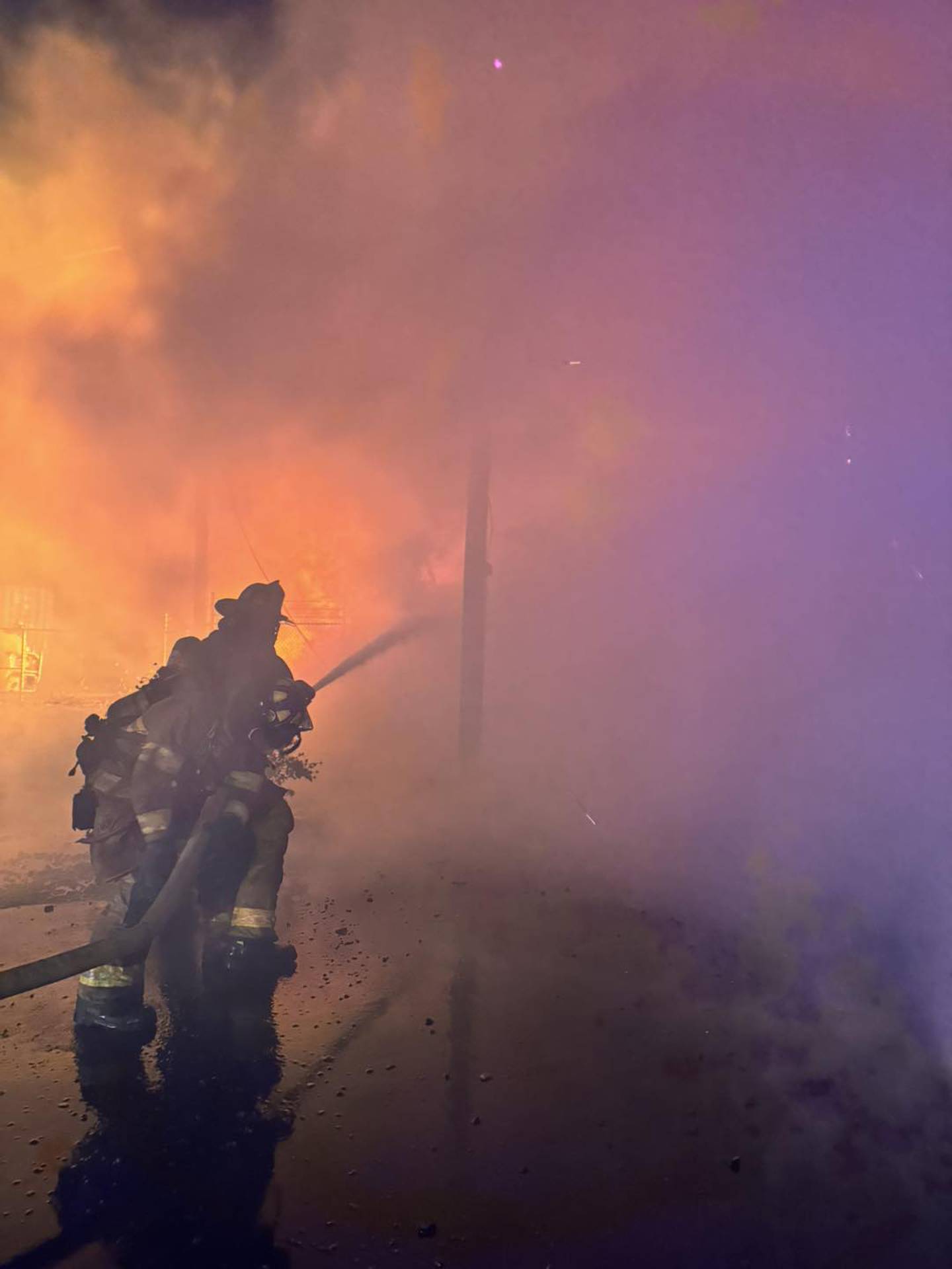 A commercial building along Light Road in Oswego was destroyed in an early morning fire on Nov. 26, 2025.