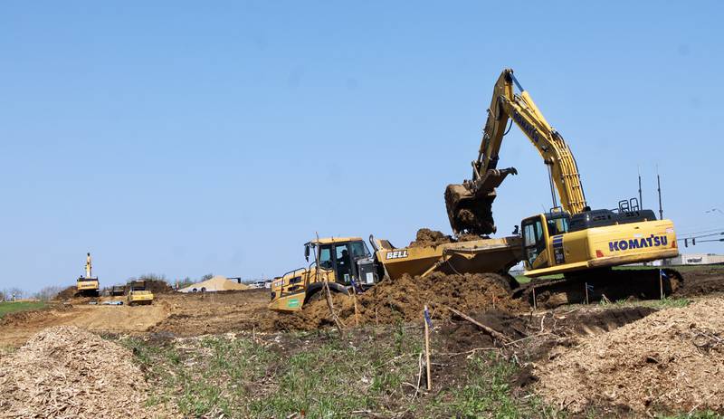 Earth moving and access road construction as part of the Gateway Project as seen from Bloody Gulch Road in Dixon on April 18, 2023.