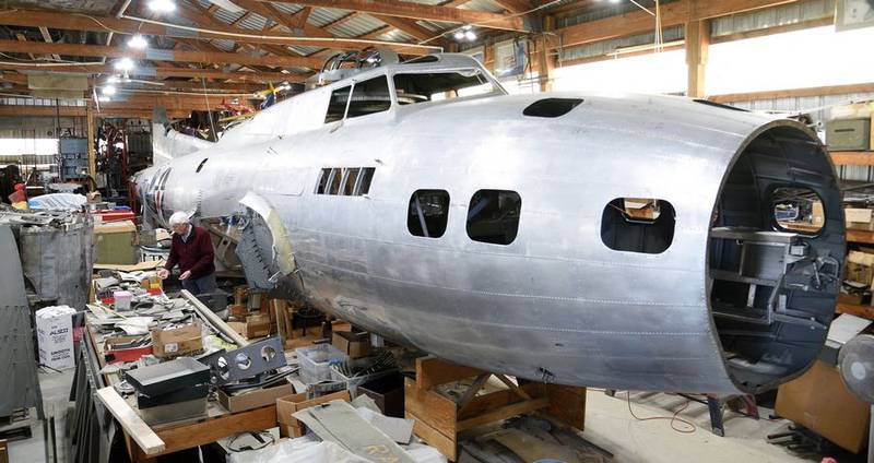 Marengo resident Mike Kellner has been rebuilding a B-17 for more than 30 years. He bought the bones of it for the price of scrap metal in 1984 in Maine. He hopes to have it up in the air sometime in the next five years.