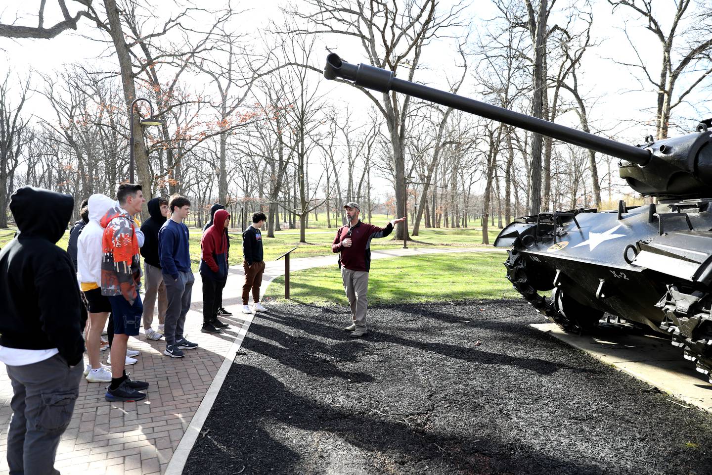 Javier Martinez, a United States Marine Corps Veteran and retired history teacher at Kaneland High School, can now be found giving tours of the tanks and First Division Museum at Cantigny Park in Wheaton. Martinez is a recipient of the Veterans of Foreign Wars 2023 Smart/Maher National Citizenship Education Teacher Award.