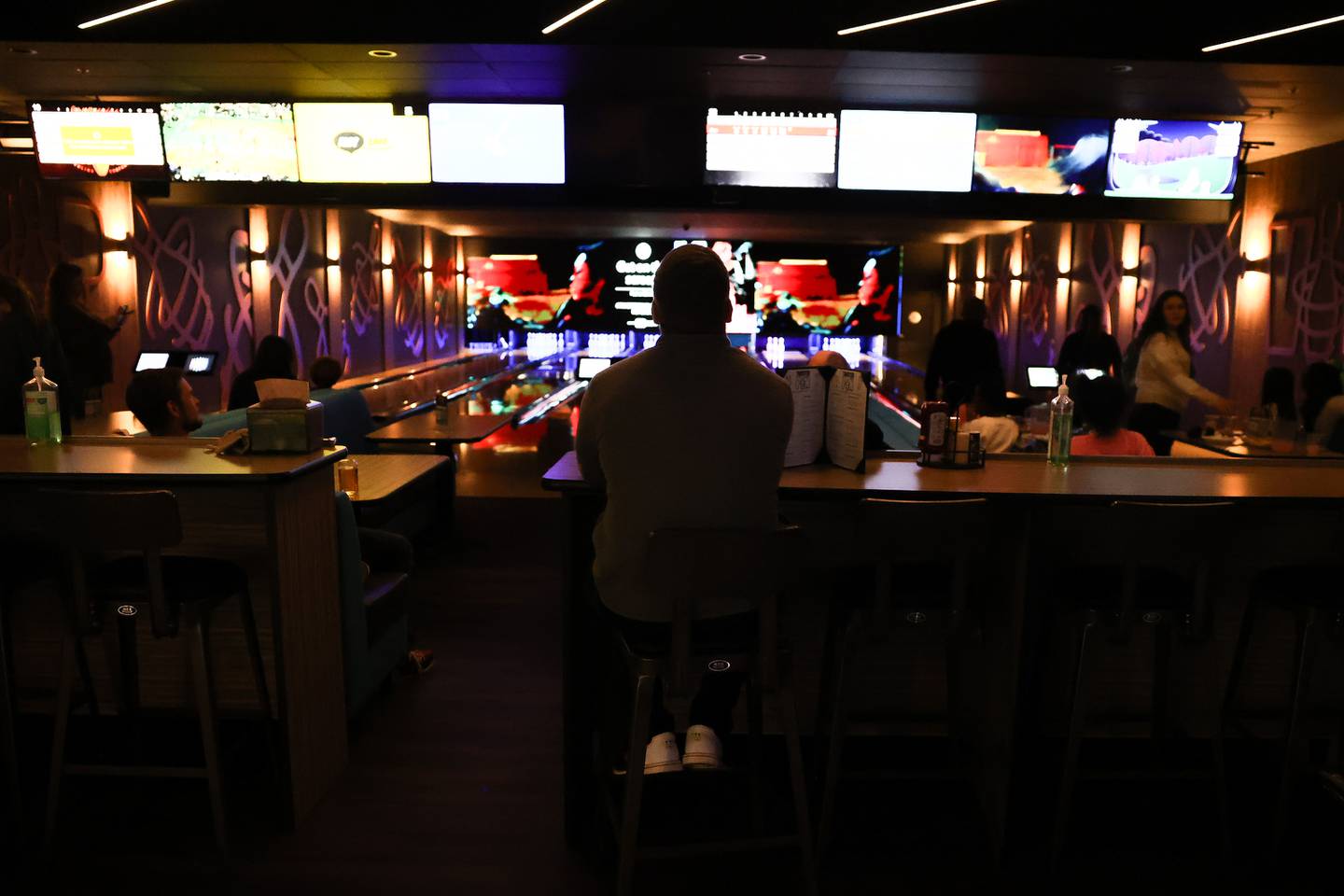 Several secluded lanes are available in the bar area at Twisted Pin on Friday, Dec. 1, 2023 in Plainfield.