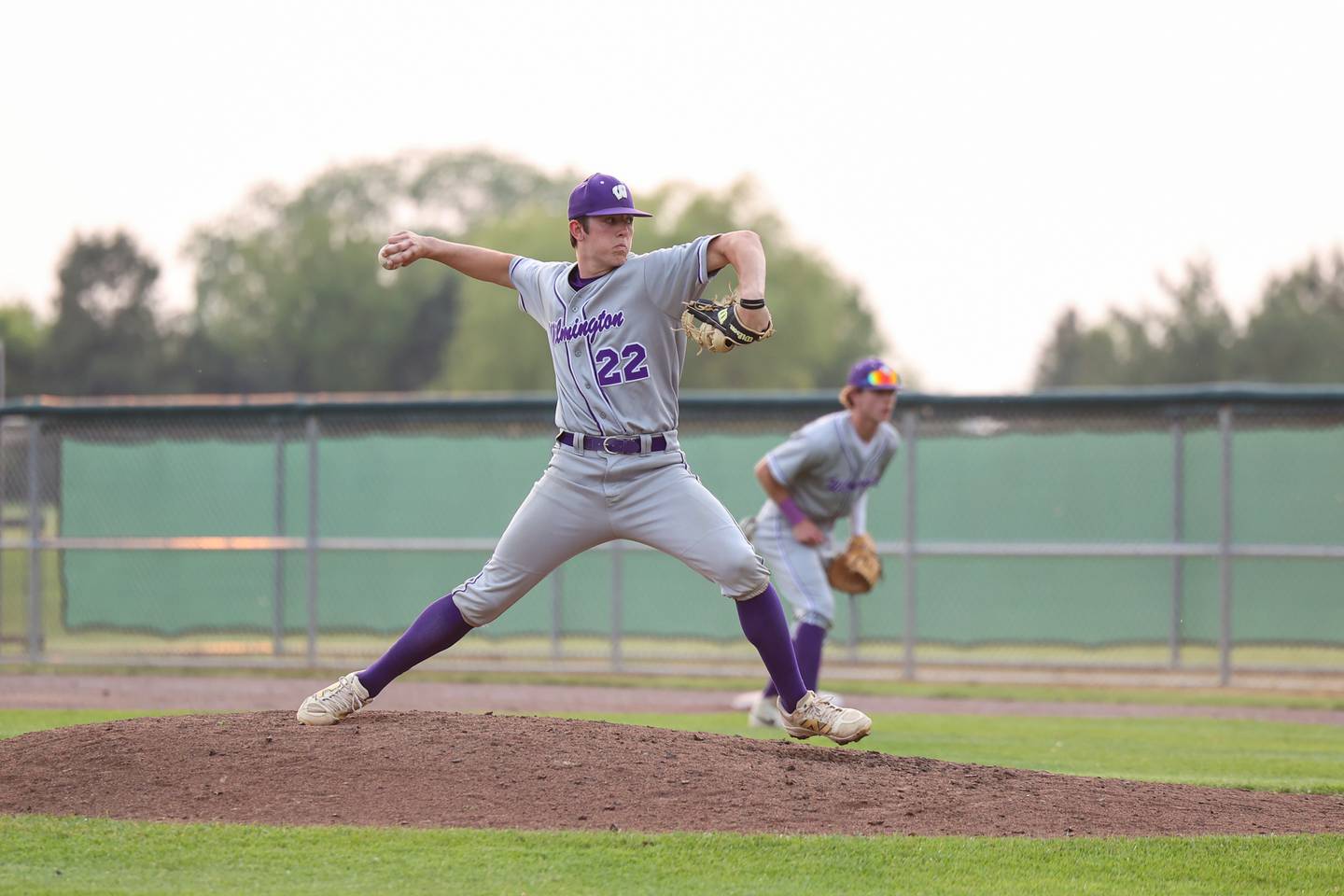 Wilmington's Ryan Kettman throws a pitch during the Wildcats' 4-0 loss to Eureka in the IHSA Class 2A Geneseo Super-Sectional on Monday, June 2, 2025.