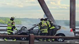 Two people hospitalized after fiery I-80 crash in Joliet