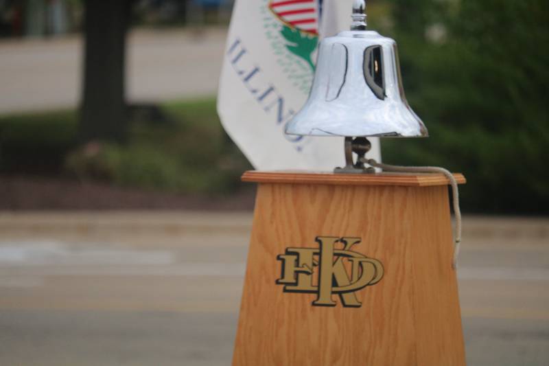 A silver bell is seen Thursday, Sept. 11, 2025, during the DeKalb Fire Department's annual Patriot Day Ceremony.
