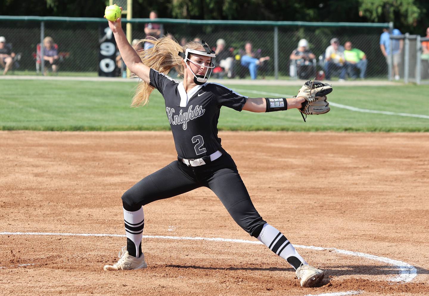 Kaneland's Grace Algrim fires a pitch Tuesday, June 7, 2022, during their IHSA Class 3A supersectional game against Antioch at Kaneland High School in Maple Park.