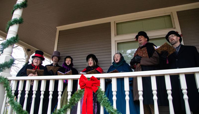The Canterbury Carolers sing Christmas Carols during the Downers Grove Museum’s Merry & Bright: A Victorian Christmas event on Saturday, Dec. 10, 2022.