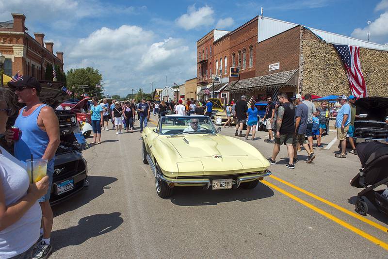Colorful rides with gleaming chrome and big engines lined the streets of Amboy Sunday, Aug. 28, 2022 for their annual Depot Days car show. The show brings car owners and fans from all over the region to check out the mobile works of art and try they luck at the big 50/50 raffle pot.